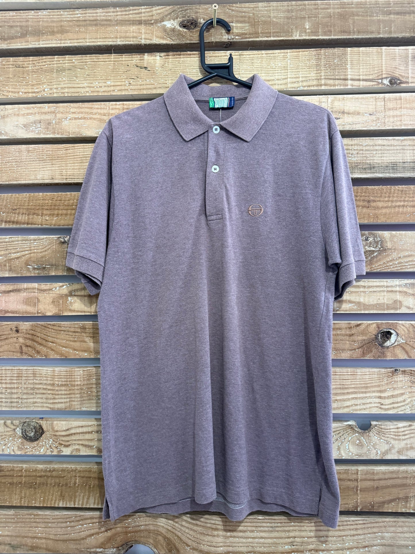Vintage 90s Sergio Tacchini polo shirt. Brown. Size Medium. 42” chest.