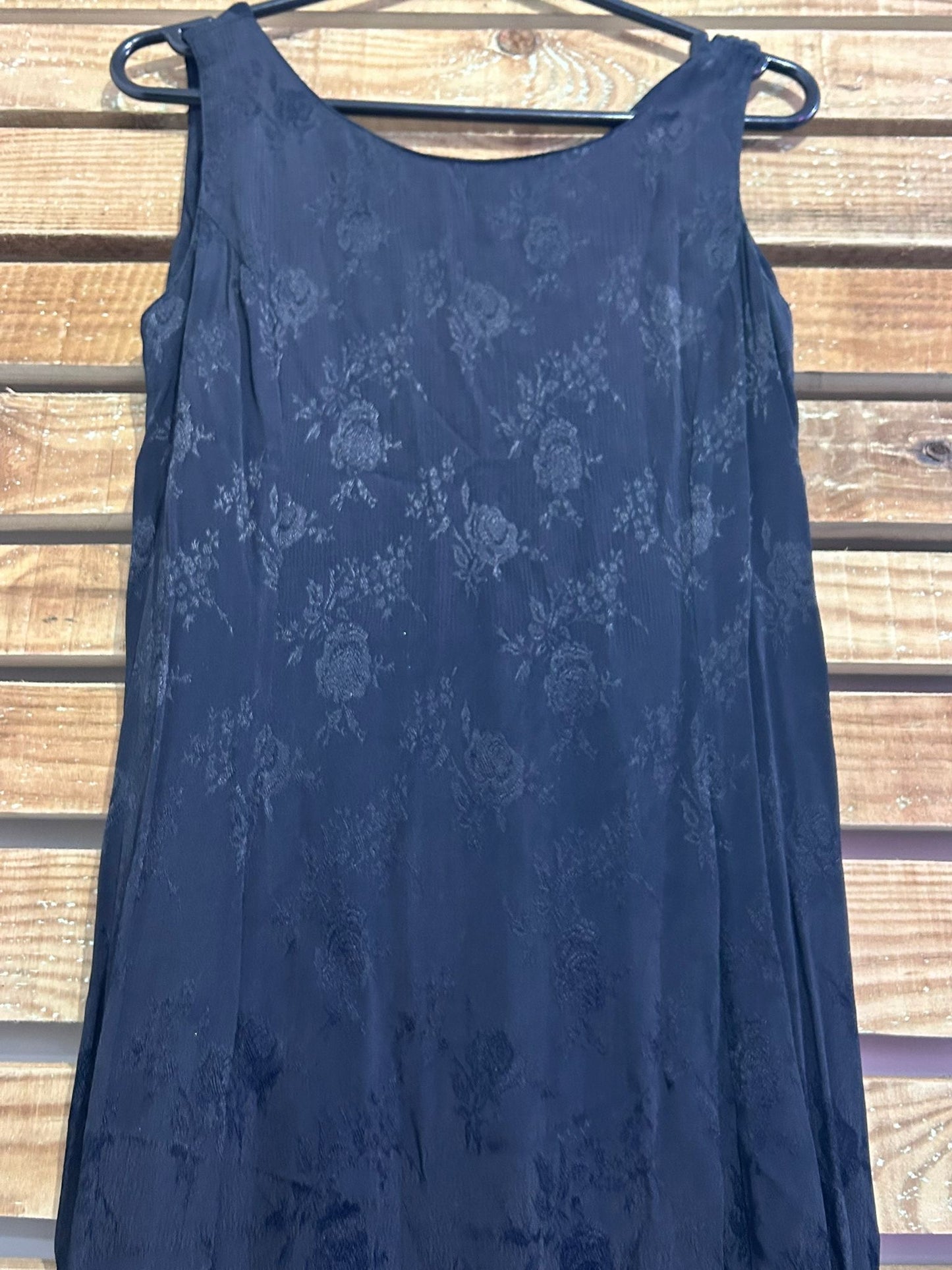 Vintage 90s Monsoon silk floral maxi dress. Grunge/ goth. Size 10