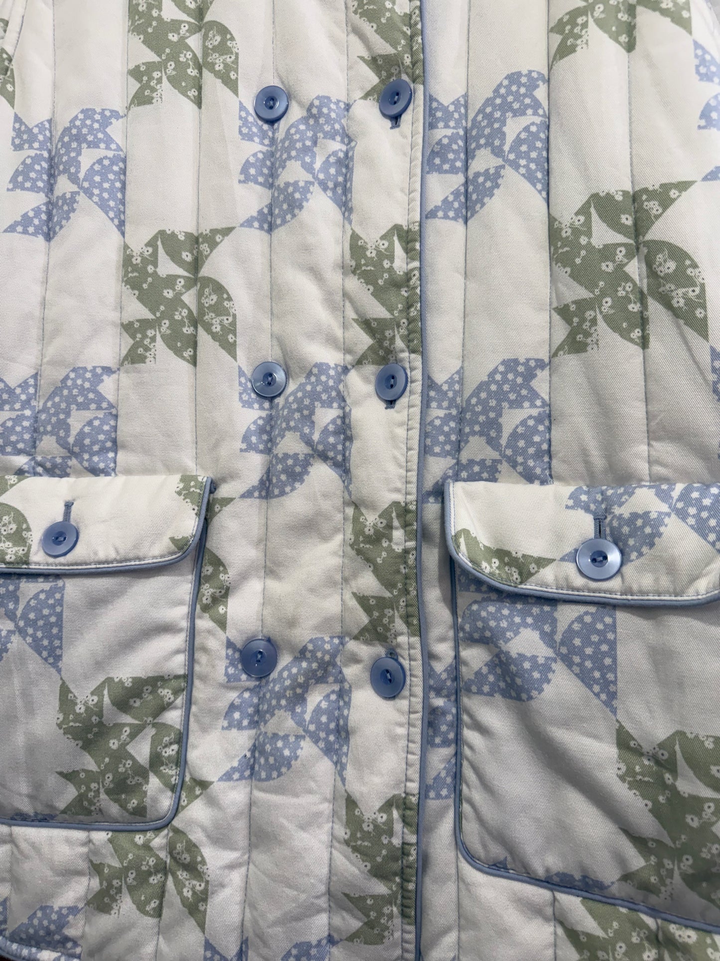& Other Stories printed Quilted Jacket. White. Size Small.