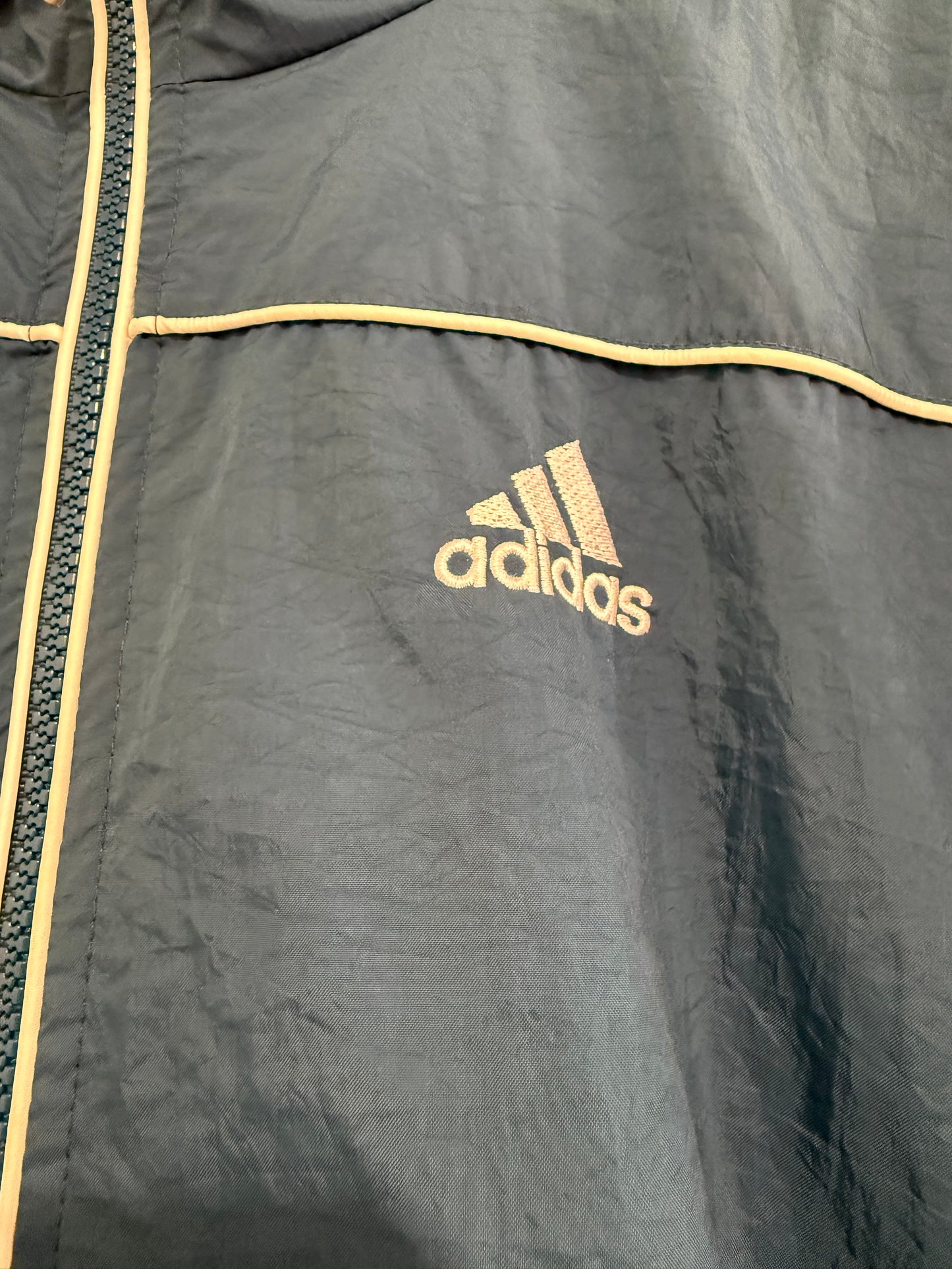 Vintage 90s Adidas zip up windbreaker/ shell jacket. Size XL. Festival.