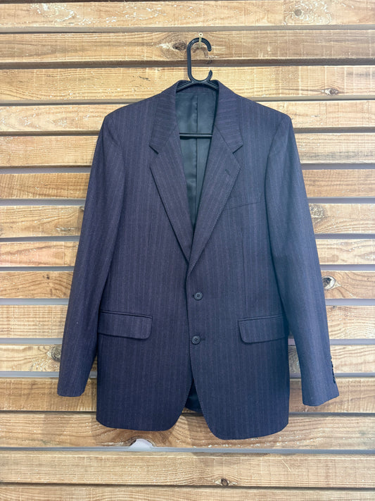 Vintage 80s Yves Saint Laurent striped 2 piece suit. Jacket & Trousers. 40” chest, 34” waist.