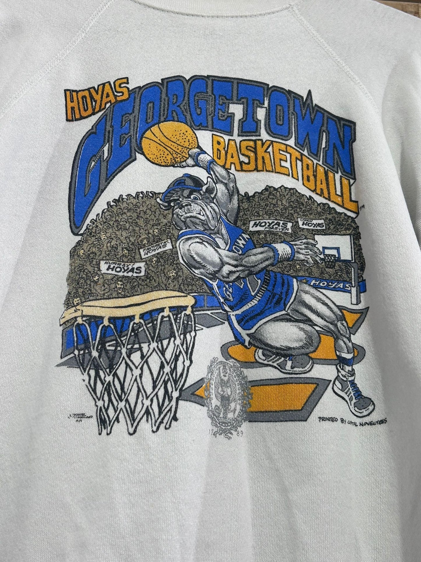 Vintage RARE 80s Hoyas Georgetown Basketball Sweater/ Sweatshirt. Size Large. USA