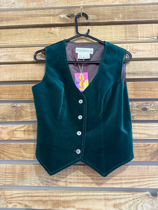 Vintage 70s Peter Barron Velvet waistcoat/ Gilet Jacket. Size 14. Hippy.