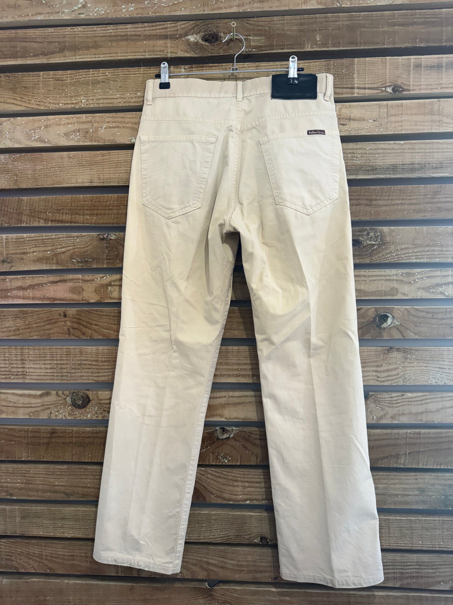 Vintage 90s Marlboro jeans pants/ trousers. Beige. 31” waist, 30” leg.