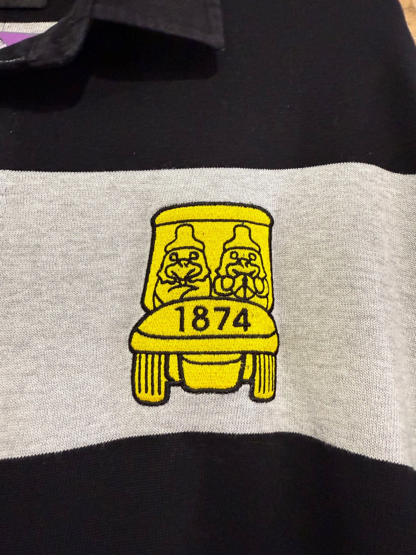 RARE Lyle & Scott x Golfickers Rugby Striped embroidered Shirt. Size Large.