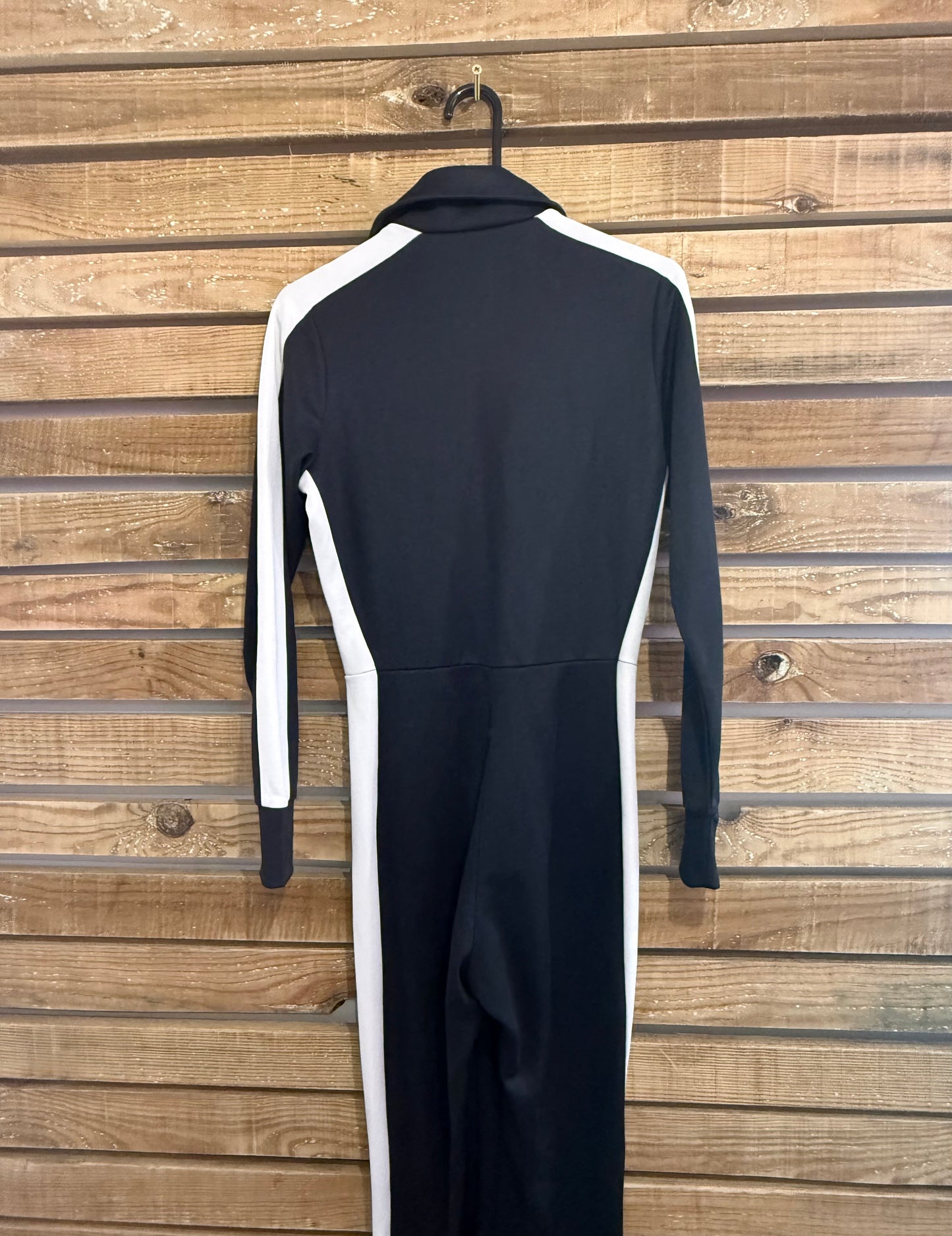 Adidas Ski Chic jumpsuit. Striped black. Size UK6