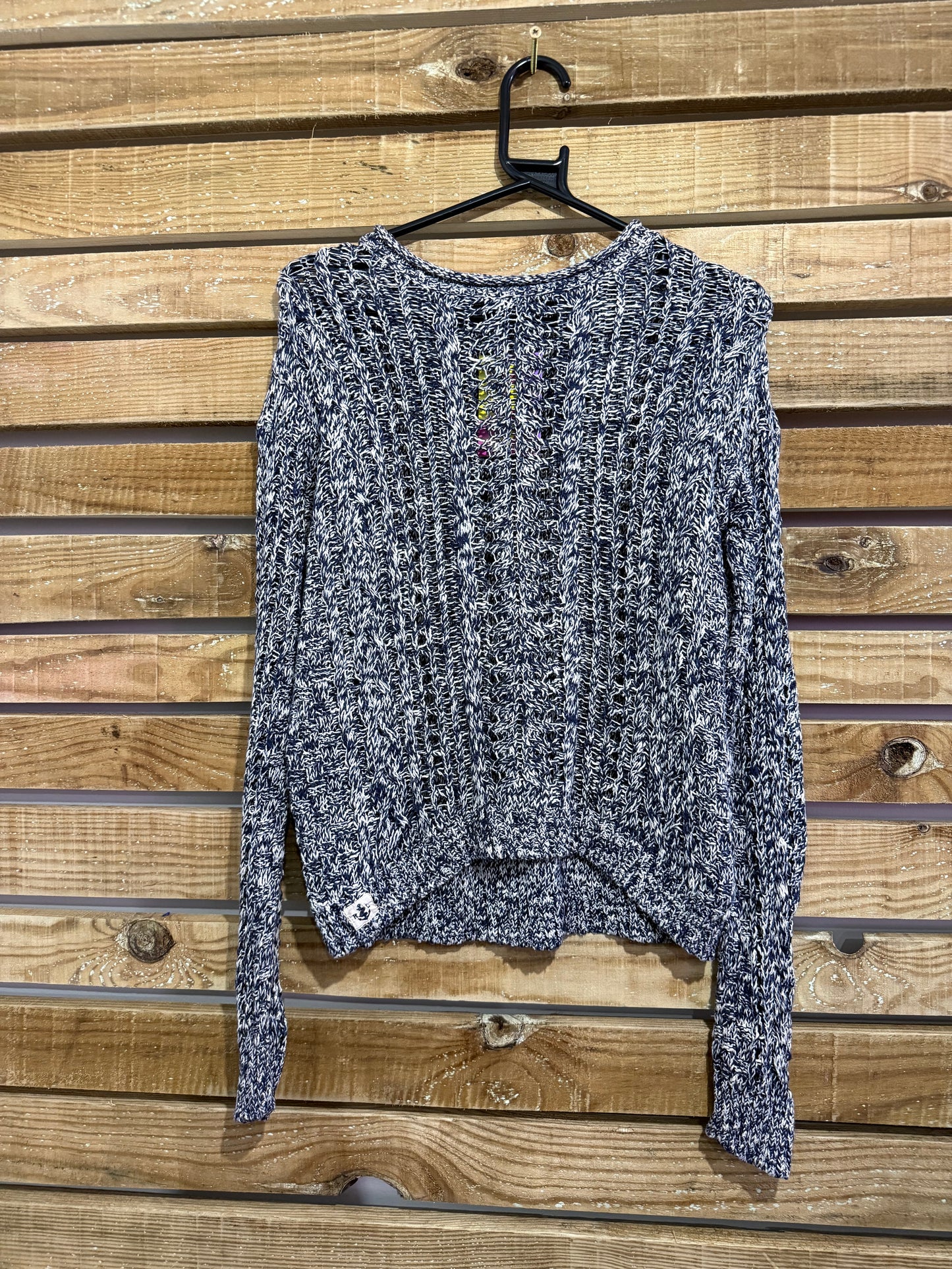 Vintage 90s Ralph Lauren cable knit crewneck jumper/ sweater. Blue. Size Large(12/14)