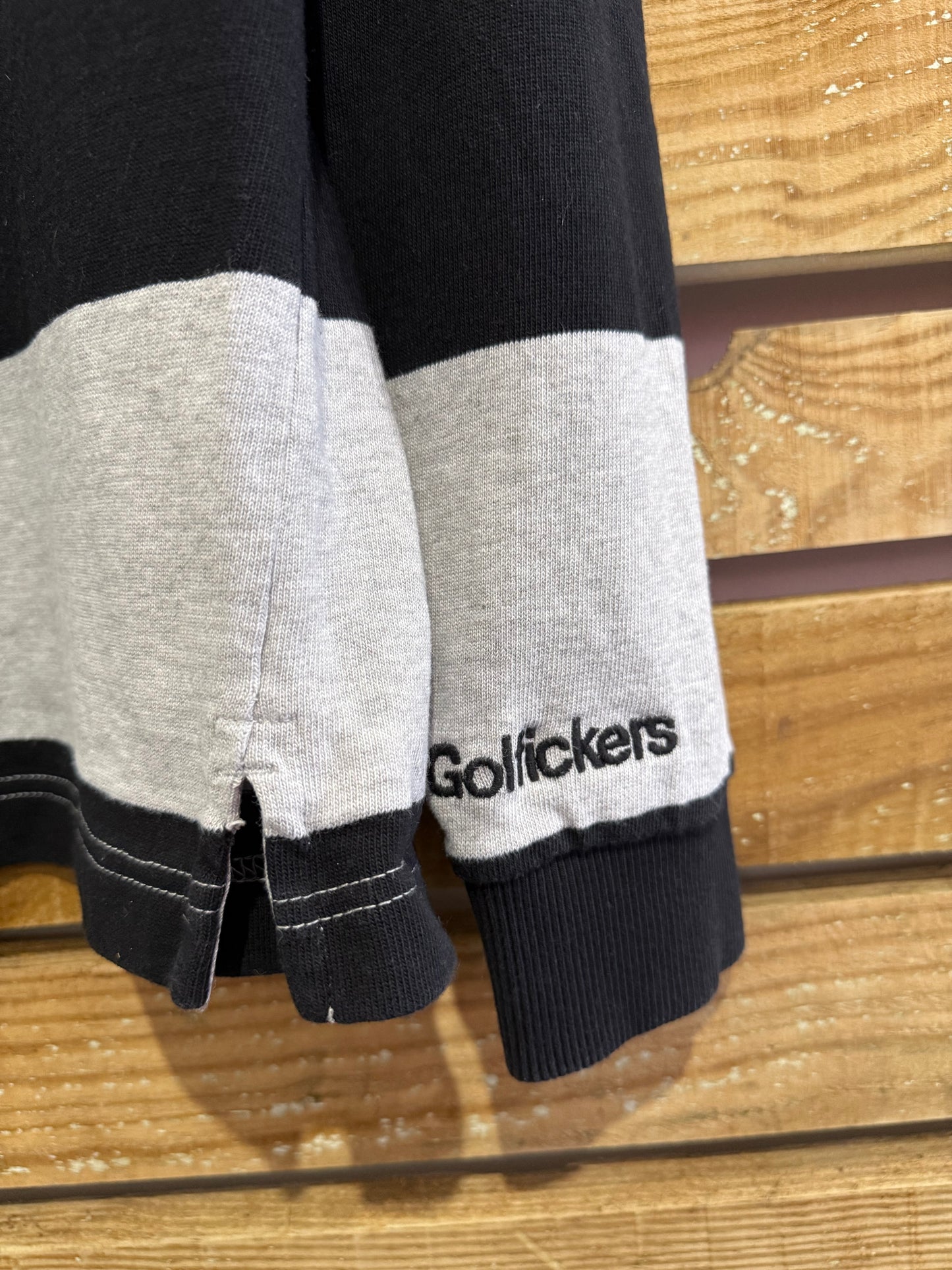 RARE Lyle & Scott x Golfickers Rugby Striped embroidered Shirt. Size Large.