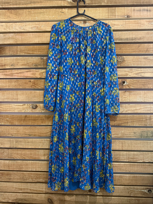 LK Bennett floral glittery Dress. Size UK16. Wedding/Party/Summer