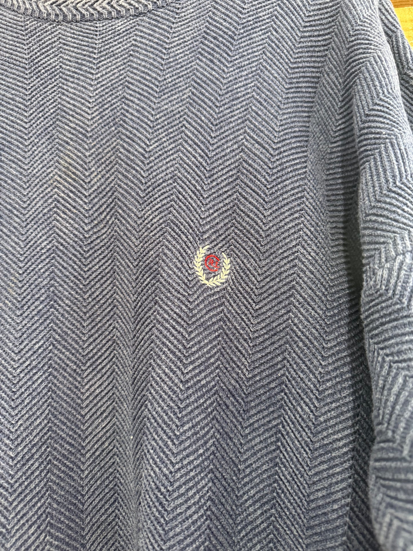 Vintage 90s Chaps Ralph Lauren Crewneck jumper/ sweater. Blue. Ribbed Cotton. Size XXL.