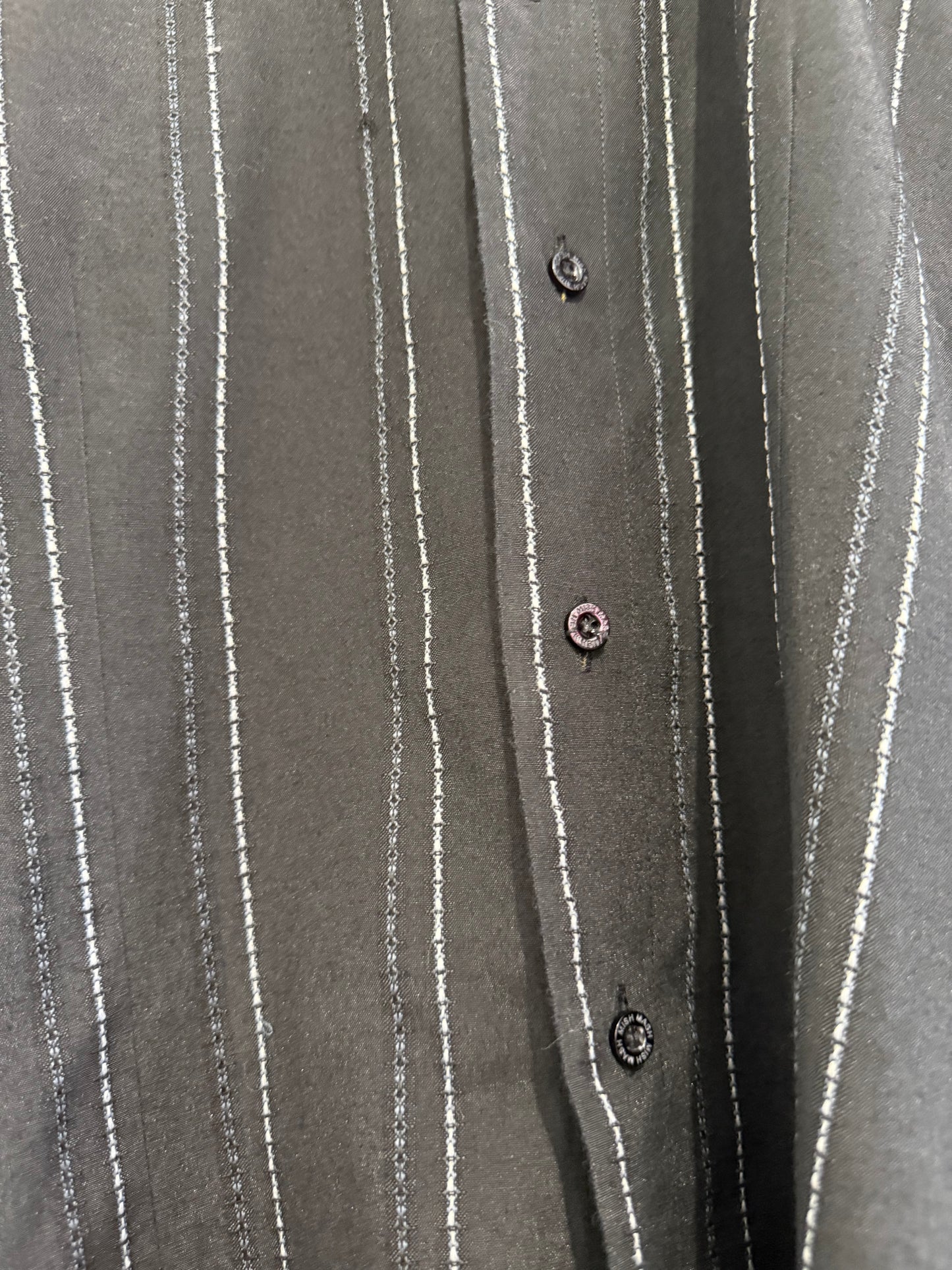 Vintage Y2K Mish Mash Dress Shirt - French Cuffs, Size Large. 44” chest. Black stripe.