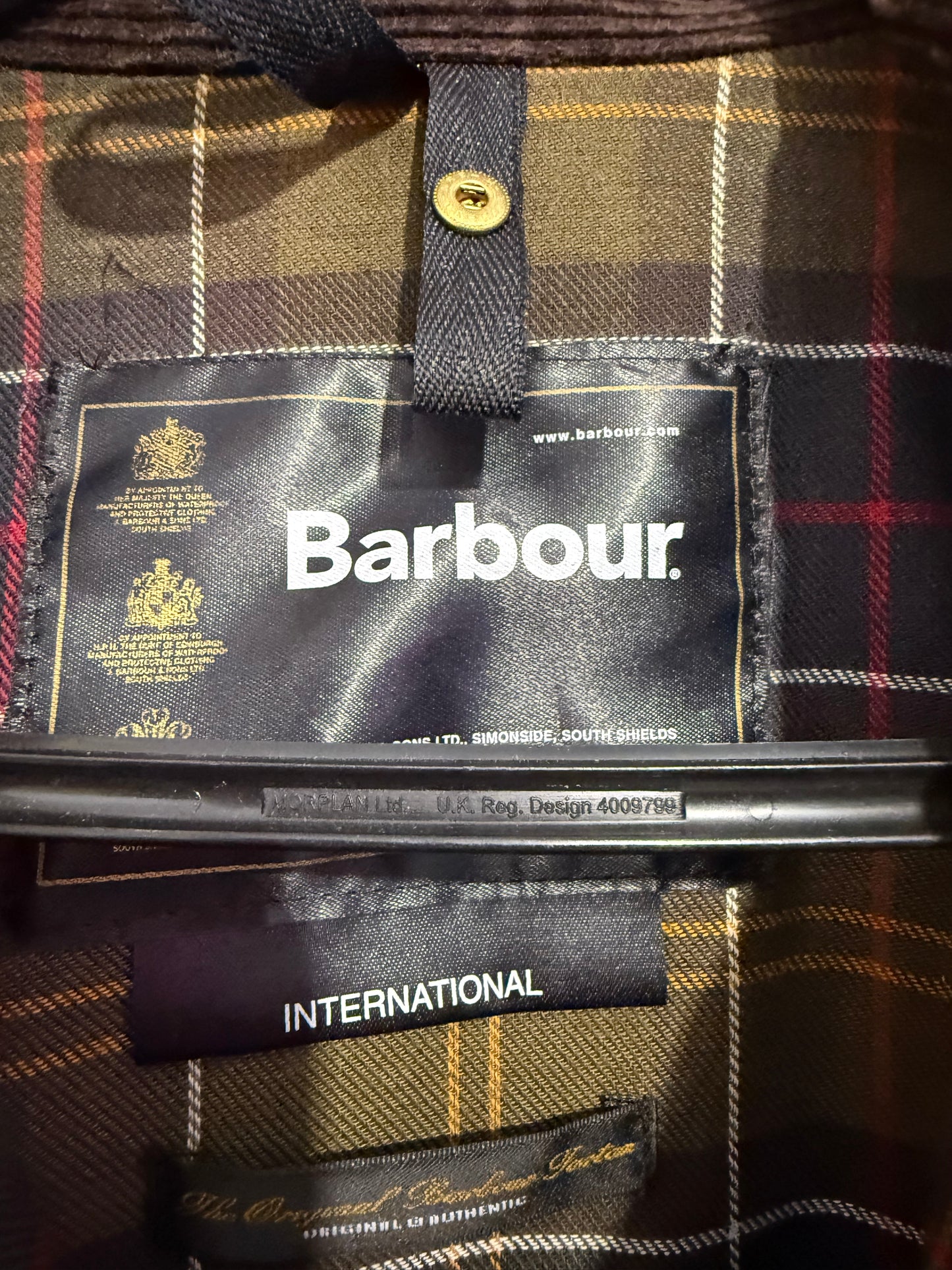 Barbour International A10 motorcycle wax jacket. Brown. Size Large.