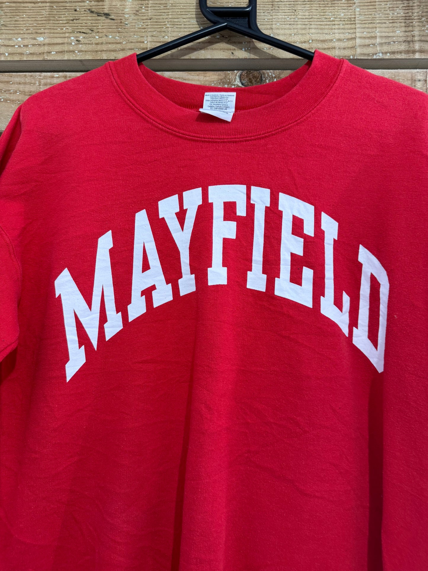 Vintage 90s mayfield university spell-out sweater/ sweatshirt. USA. Size Small.