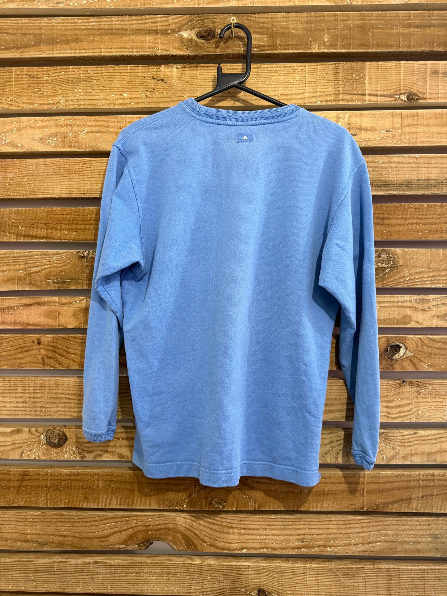 Vintage 90s Adidas blue sweater/ sweatshirt. Size Small.