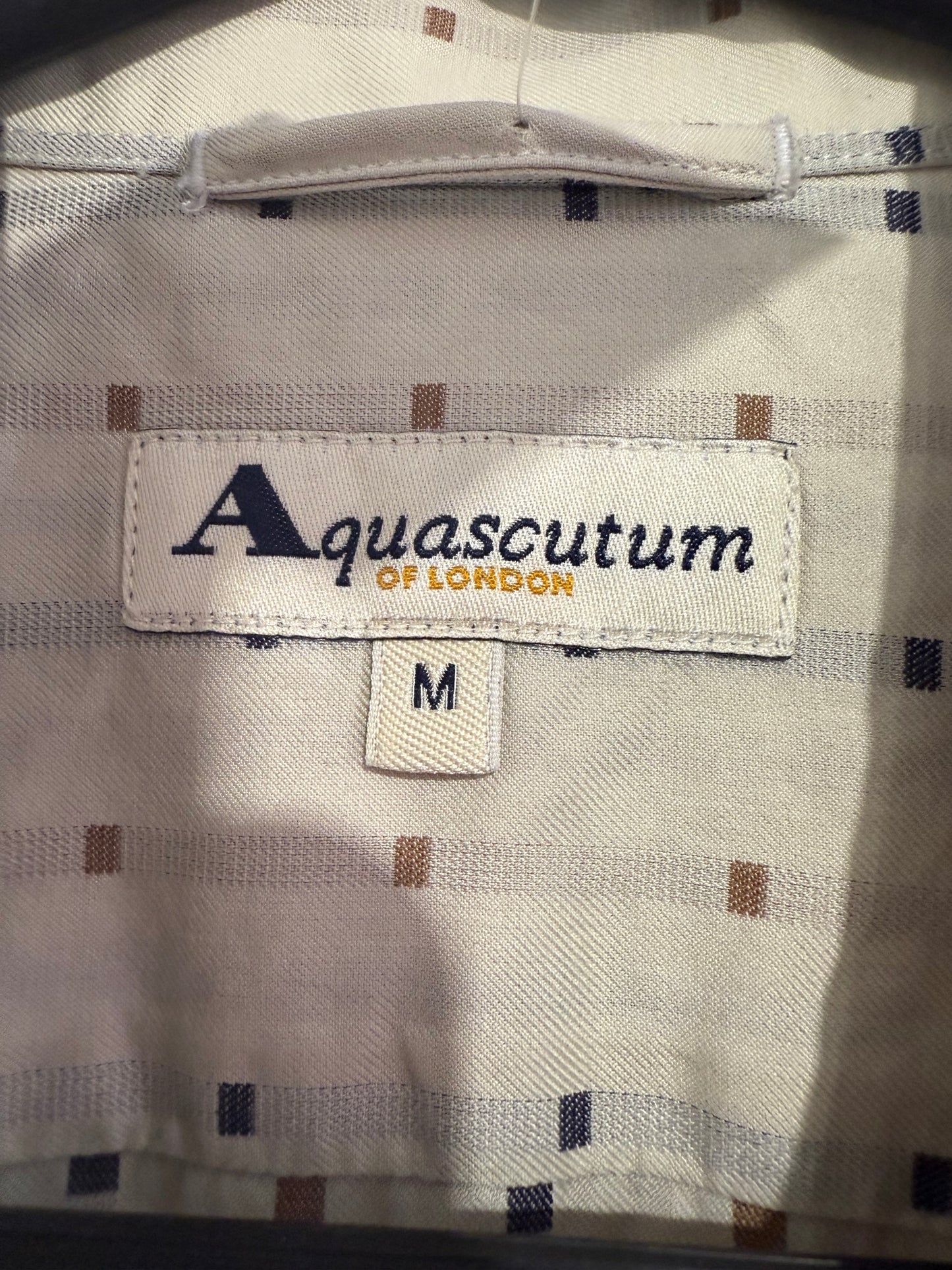 Vintage 80s Aquascutum pattern button up smart shirt. Size Medium.