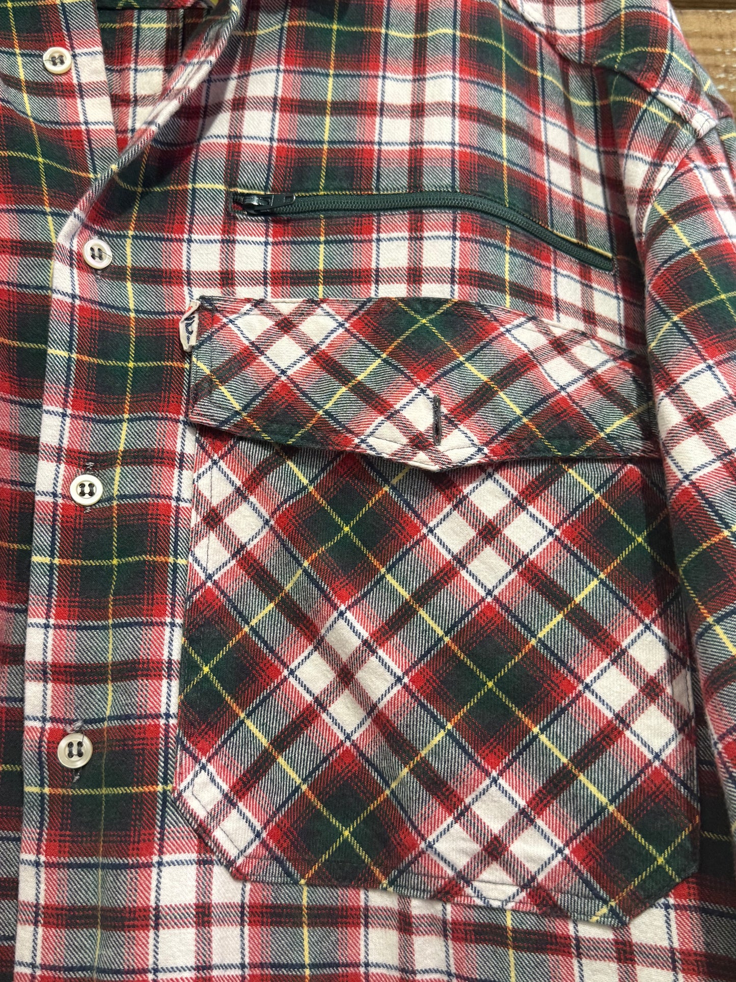 Vintage 80s Fila checked/ tartan/ plaid button up shirt. Size Large.