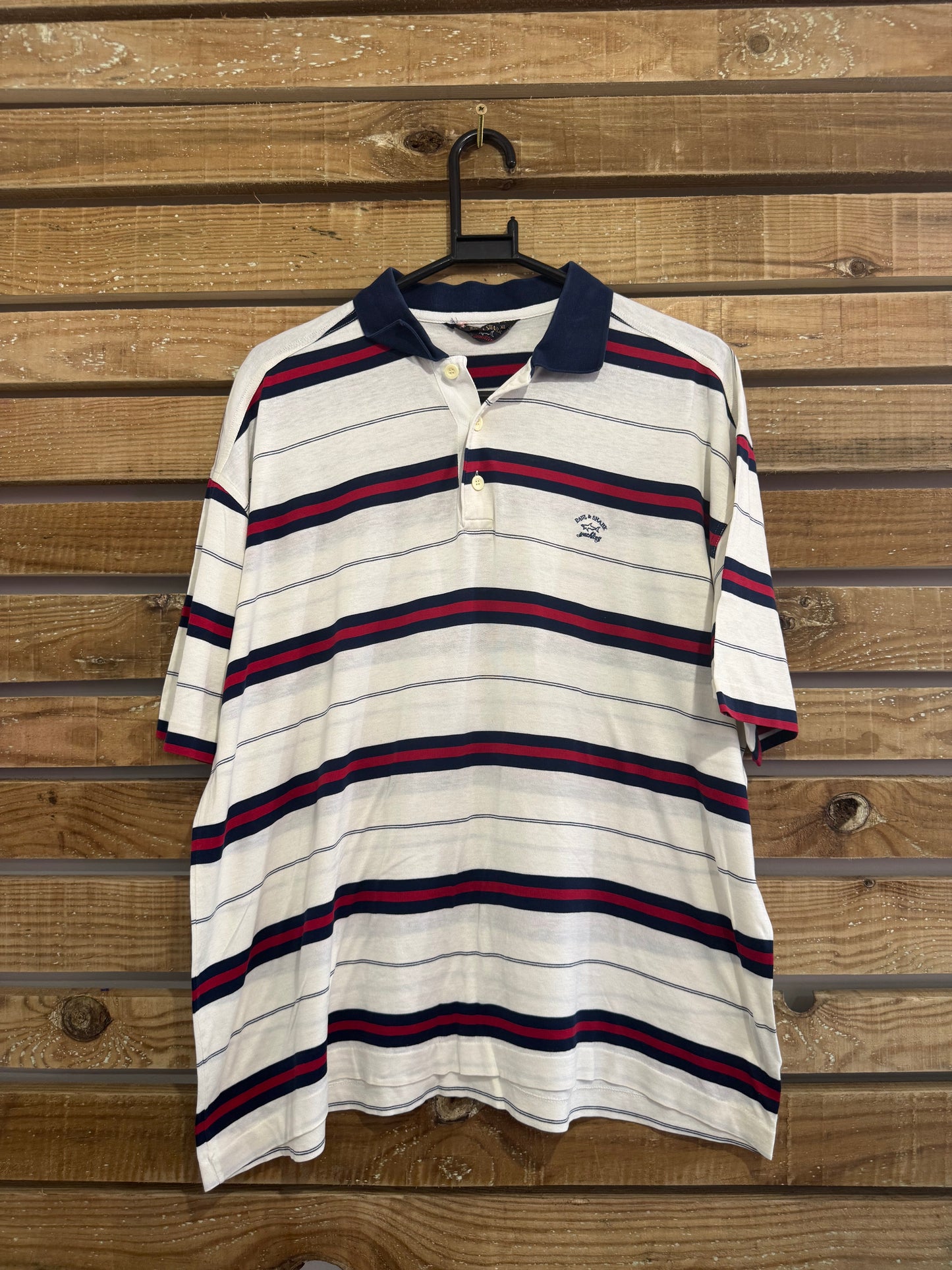 Vintage 90s Paul & Shark polo shirt. Striped. Size XL. 52” chest.