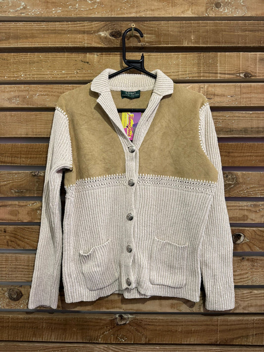 Vintage 90s Ralph Lauren suede western button up cardigan. Cowboy/ Yellowstone. Size Small.