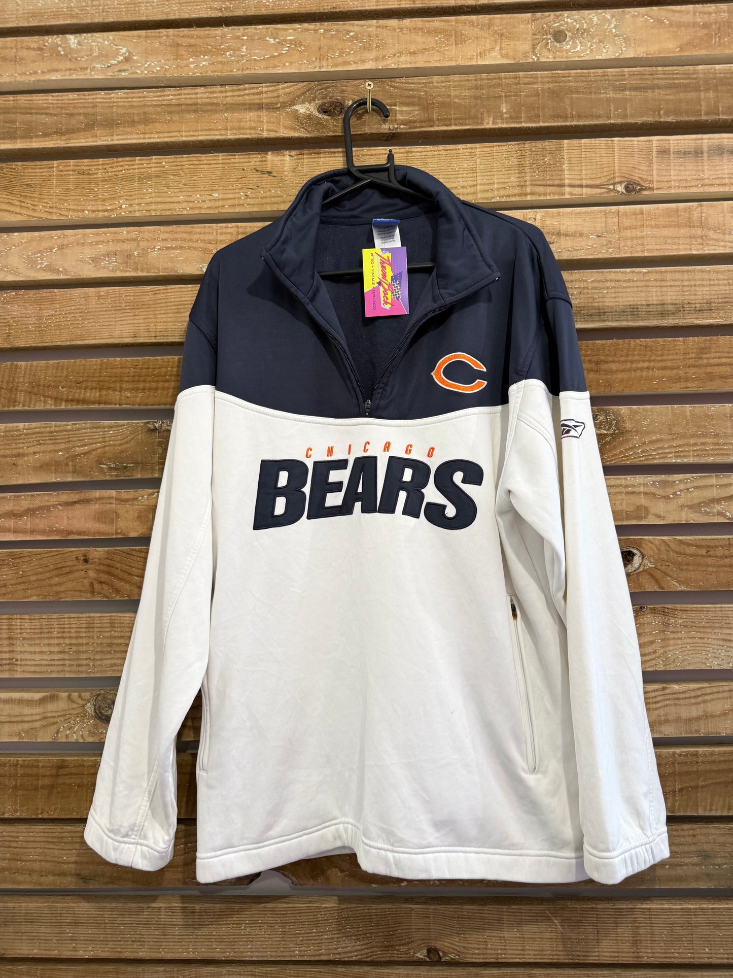 Vintage 90s NFL Reebok Chicago Bears 1/4 zip Sweater/sweatshirt. Size Large.