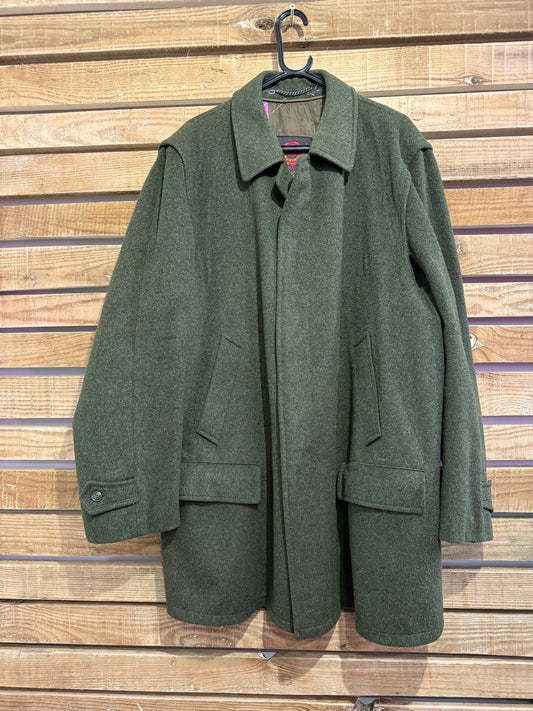 Vintage 80s Salko Austria Loden alpaca wool Coat. Green. Size large. 46” chest.