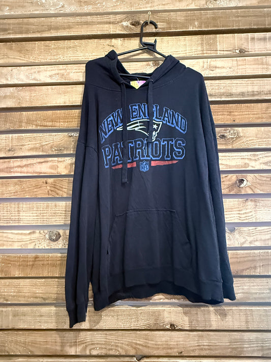 Vintage Y2K NFL New England Patriots hoodie/ hooded sweater. Black. Size XXL
