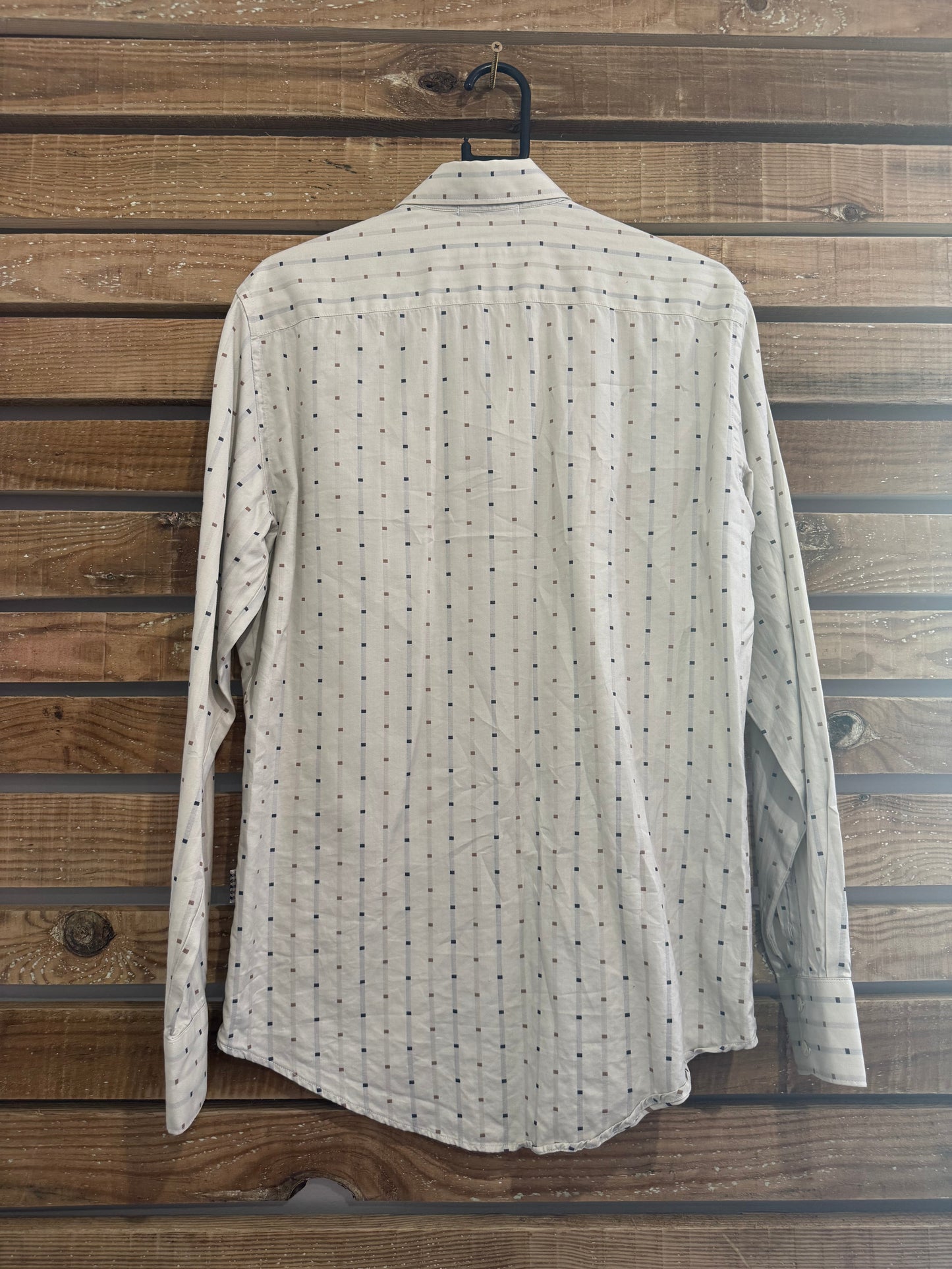 Vintage 80s Aquascutum pattern button up smart shirt. Size Medium.
