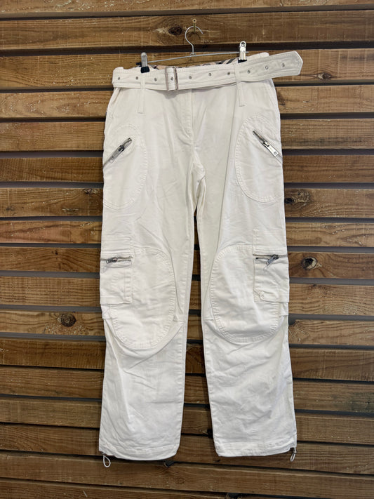 Vintage Y2K Burberry cargo jeans pants/ trousers. White. 32”waist, 32”leg. Size UK12.