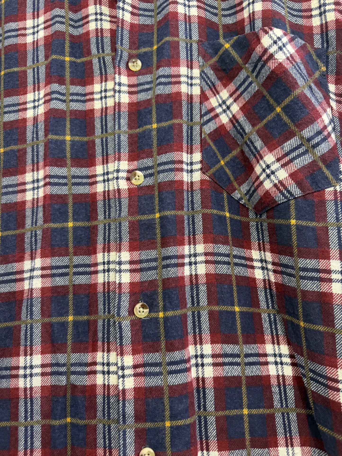 Vintage 90s checked flannel plaid button up top/ shirt dress. Size Large.