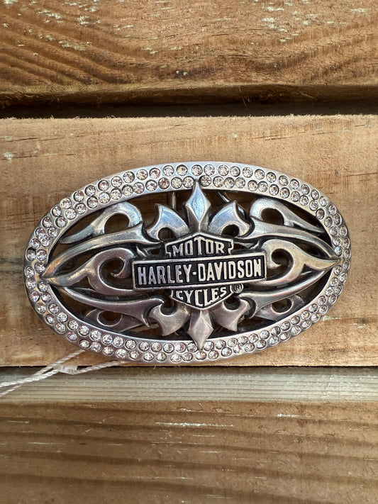 Rare Vintage Y2K Harley-Davidson belt buckle.Antique nickel
