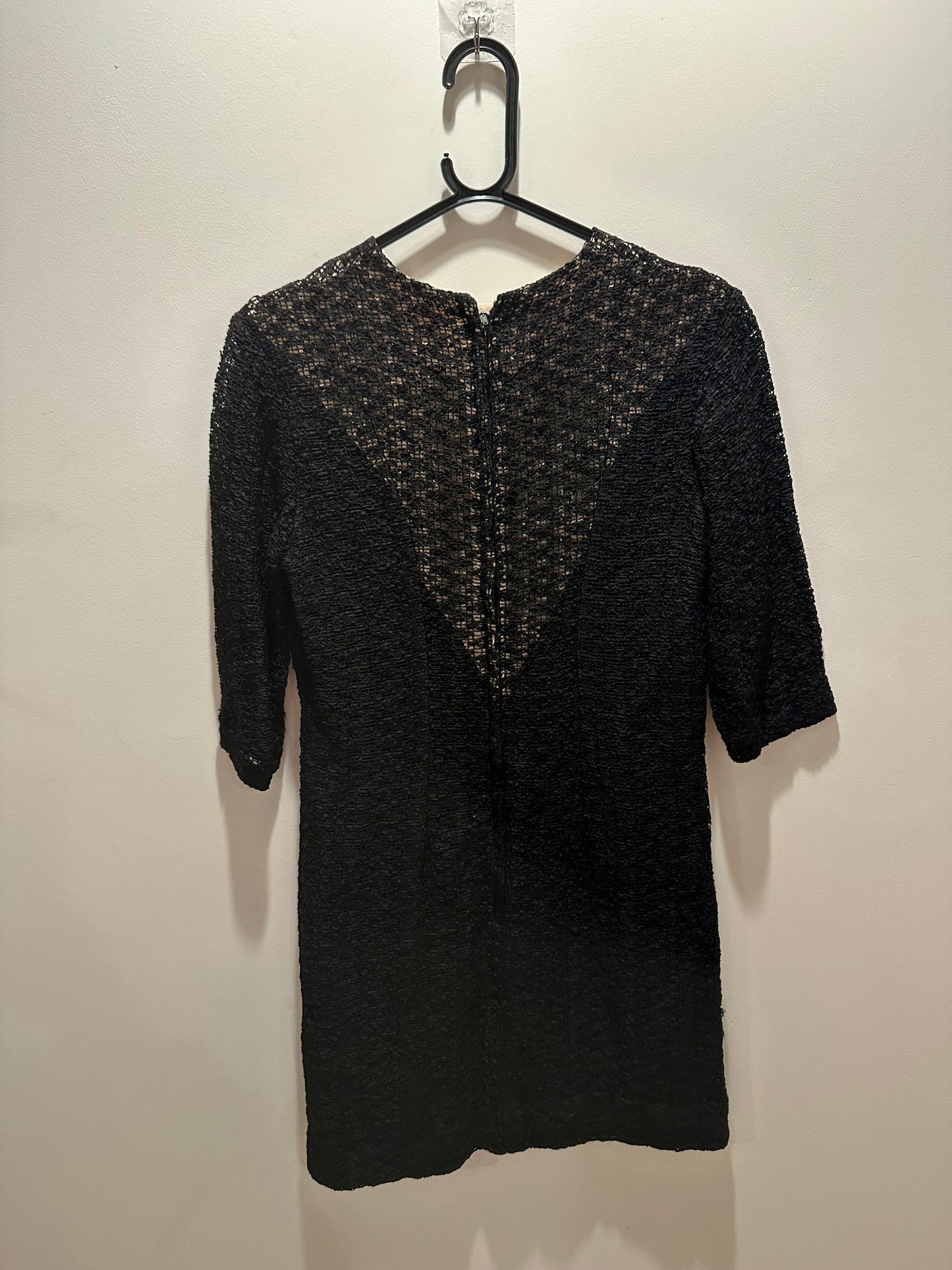 Vintage 50s/ 60s Black Woven Dress. Evening wear. Mad Men. Mode O’Day.