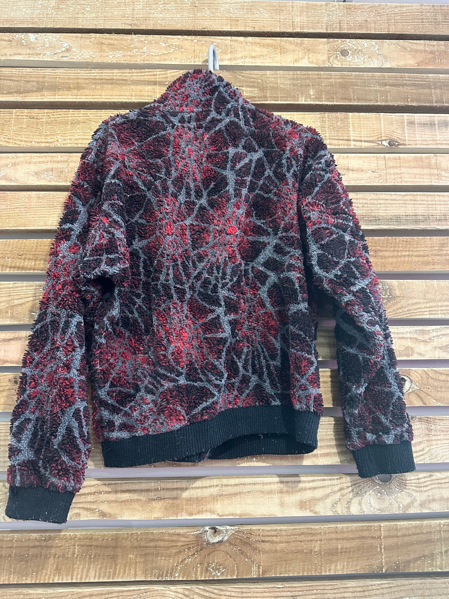 Vintage RARE 90s Spyder web zip up fleece jacket. Size Medium