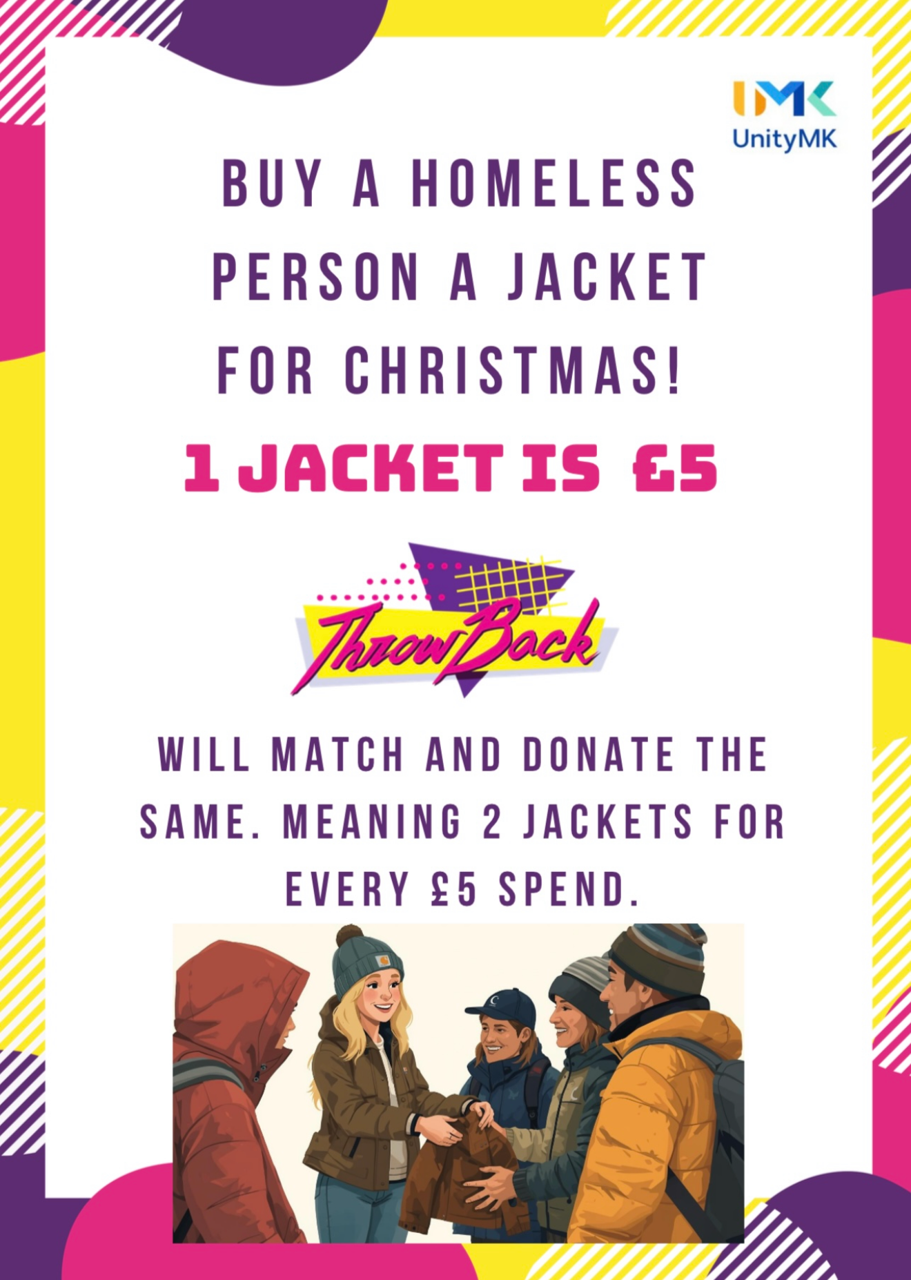 Buy a homeless person a jacket!