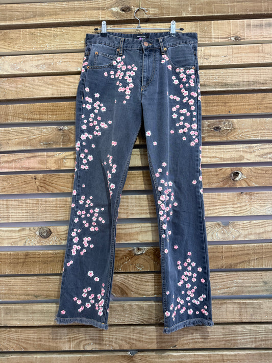 Vintage Y2K Isabel Marant embroidered cherry blossom jeans. Size UK8-10, waist 30”