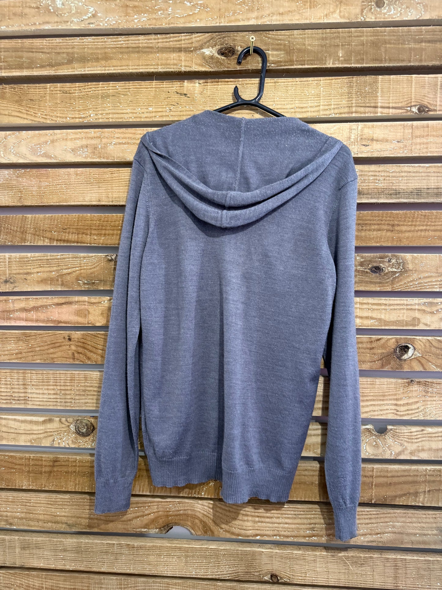 Vintage Y2K Energie button up knit Hoodie cardigan/ jumper. Grey. Size Large.