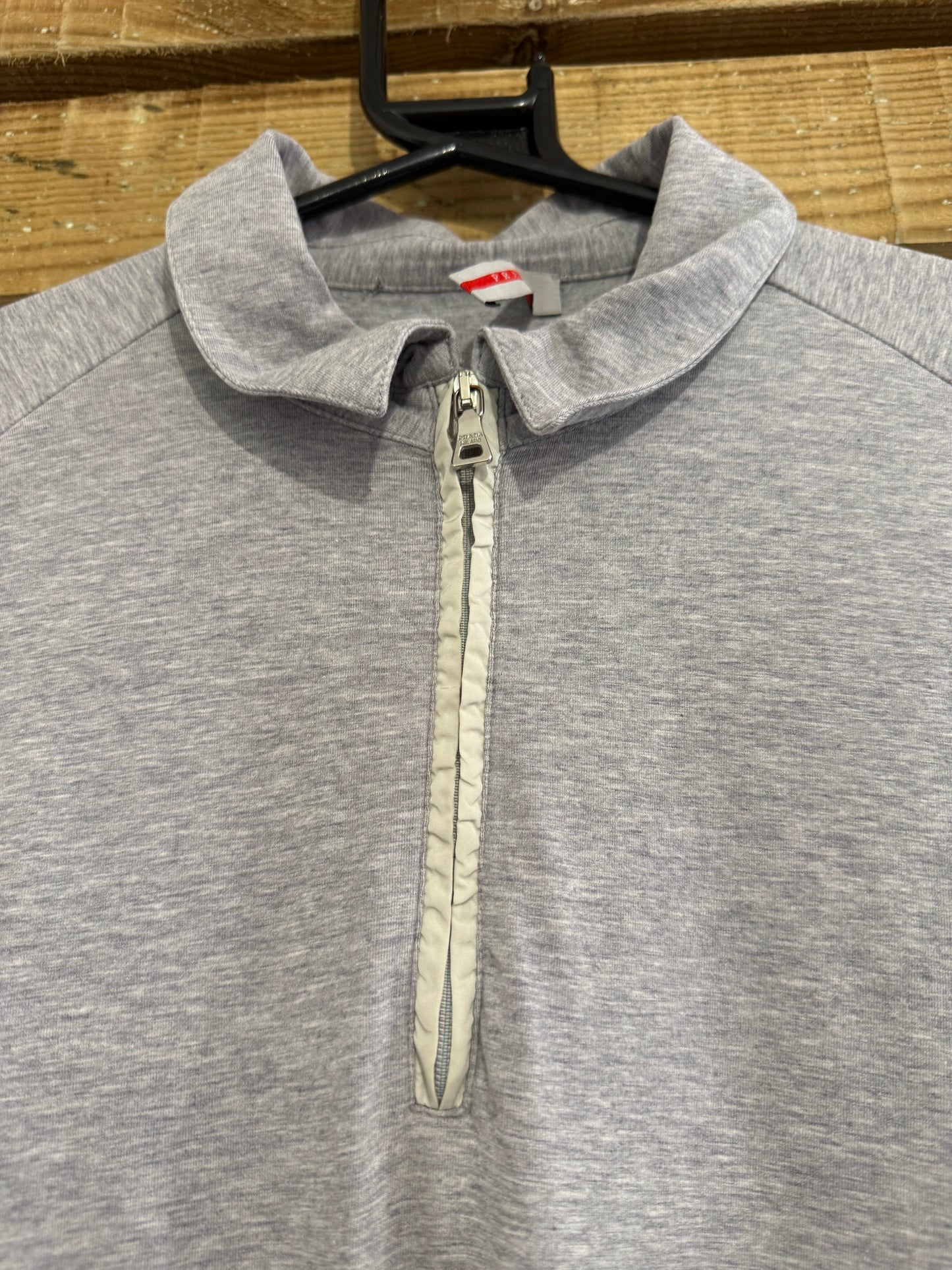 Vintage 90s Prada 1/4 zip top/ sweater. Grey. Size Medium.