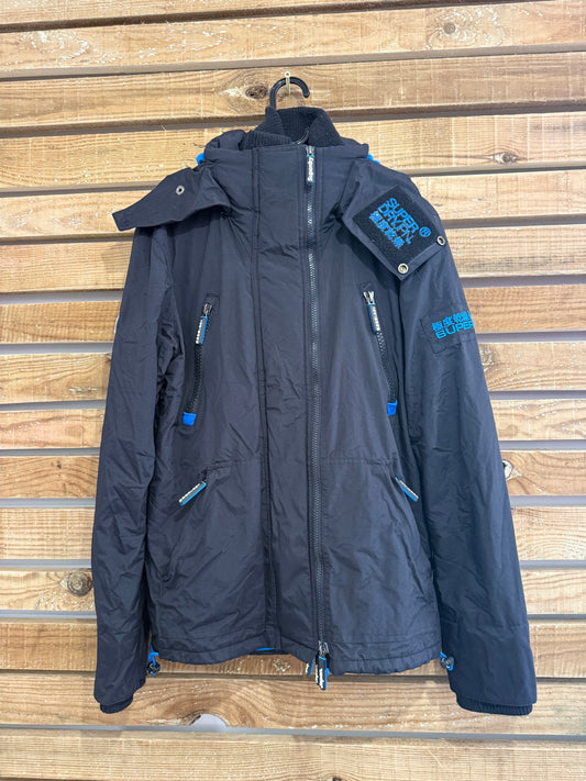 Vintage Y2K Superdry Japan wind attacker engineered jacket/ coat. Black. Size Medium.