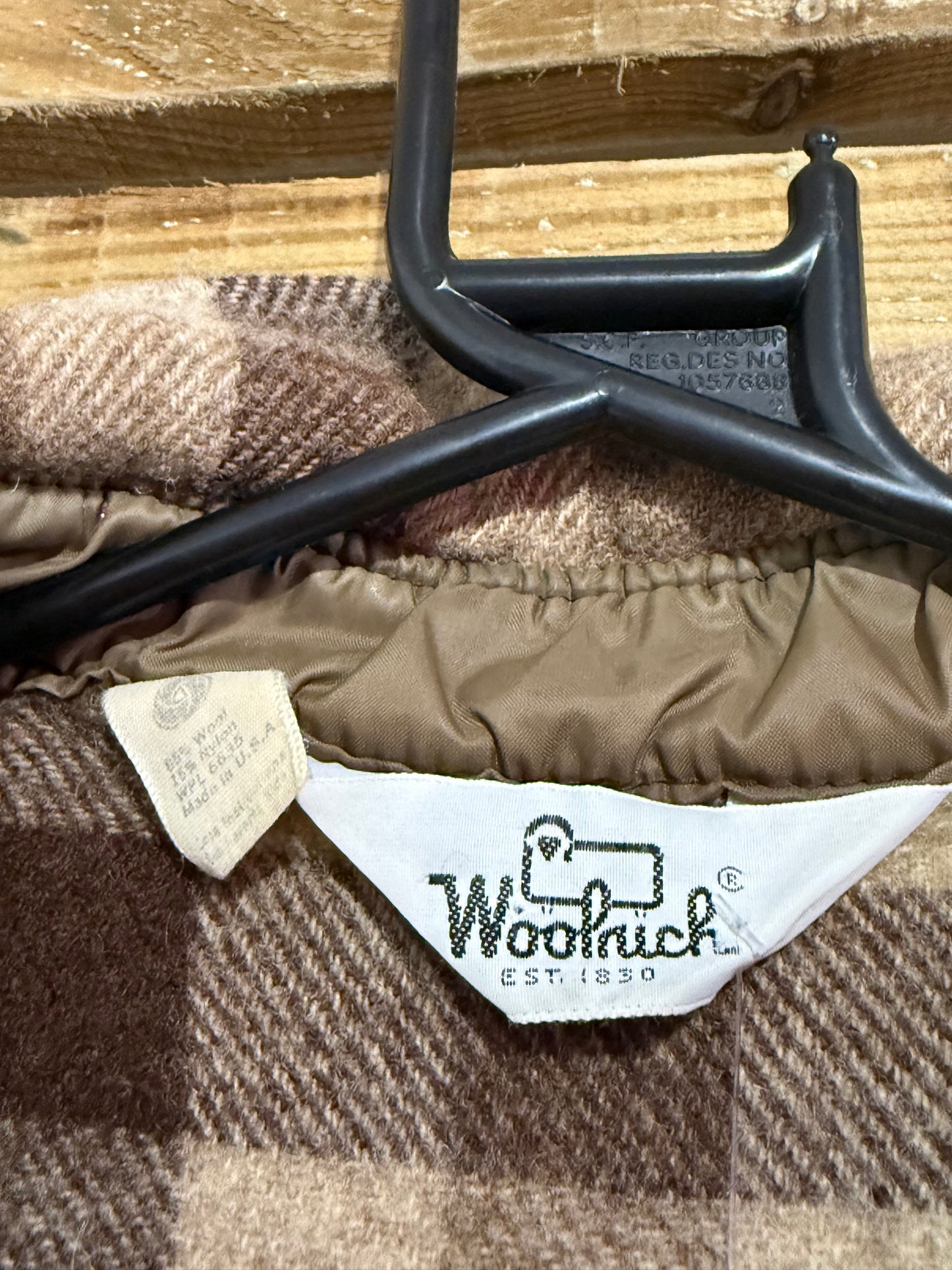 Vintage 70s Woolrich checked wool button up shirt. USA made. Size Medium.