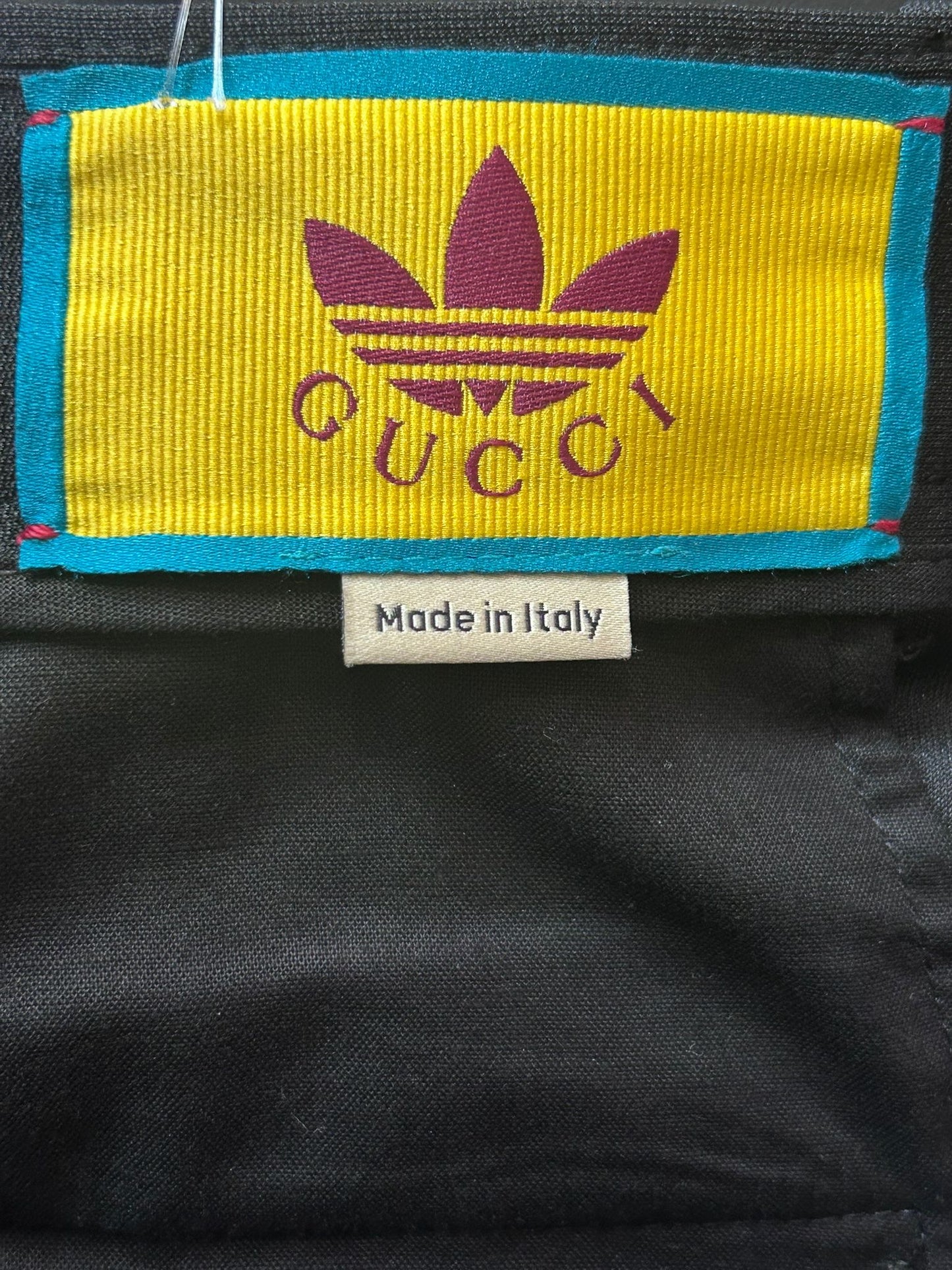 Gucci x Adidas black high waisted bermuda shorts/ trousers. Size 46. 31” waist, size 10-12.