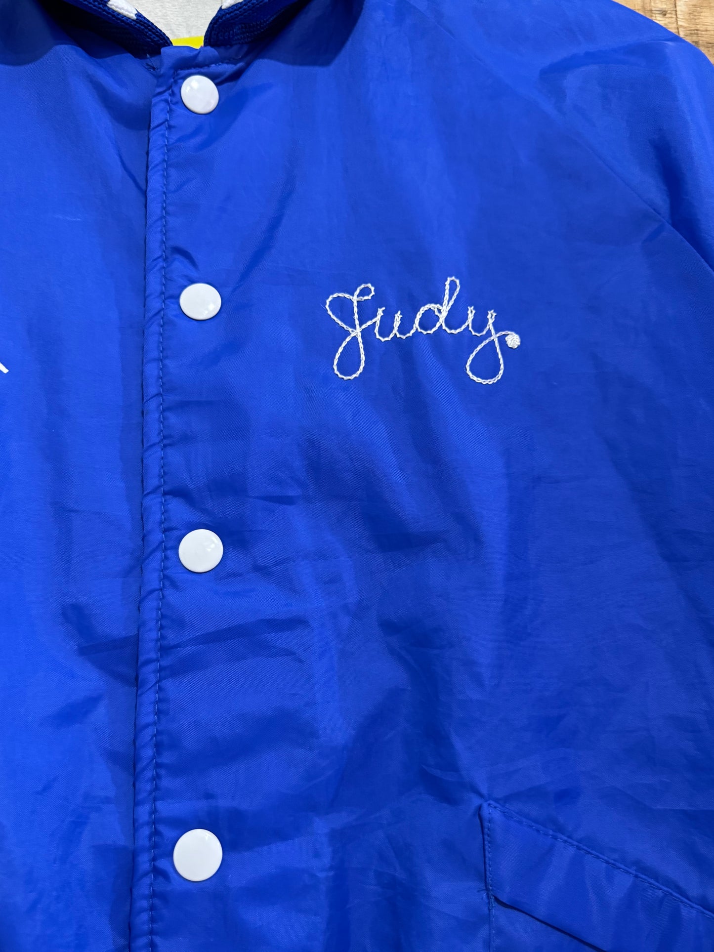 Vintage 80s satin bomber jacket. USA. Size Medium. Aristo jac. ‘Chicago Blues’ Varsity