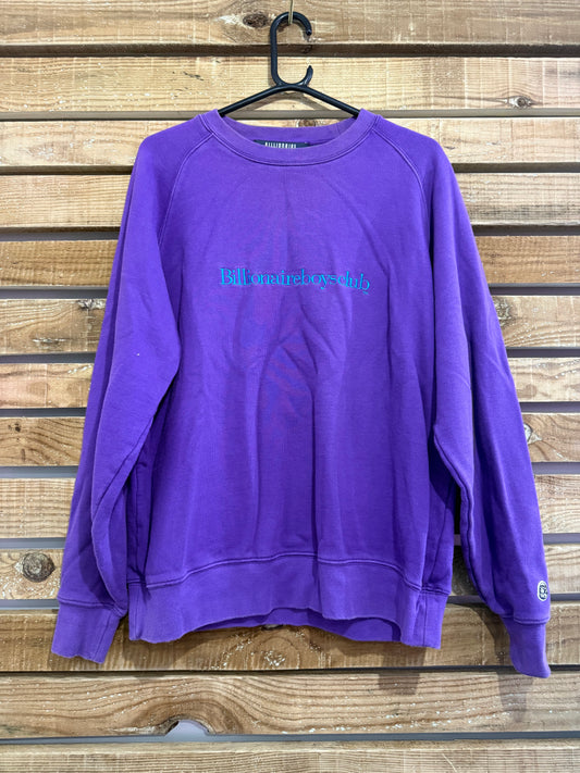 Billionaire Boys Club embroidered purple Sweater/ Sweatshirt. Size Large.