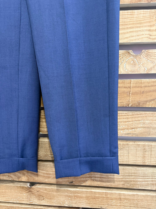 Alexander McQueen wool smart suit trousers. 32” waist. 30” leg. Size UK12. Blue.