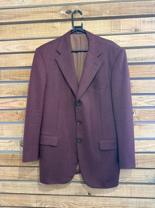Vintage 90s Pal Zileri button up blazer/ jacket. Wool. Burgundy. 44” chest.