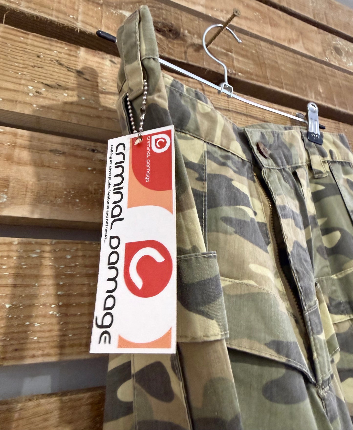 Vintage 90s Criminal Damage Deadstock/ BNWT Camo Lattice Cargo Trousers/ pants. Waist 28”. Rave/ Festival
