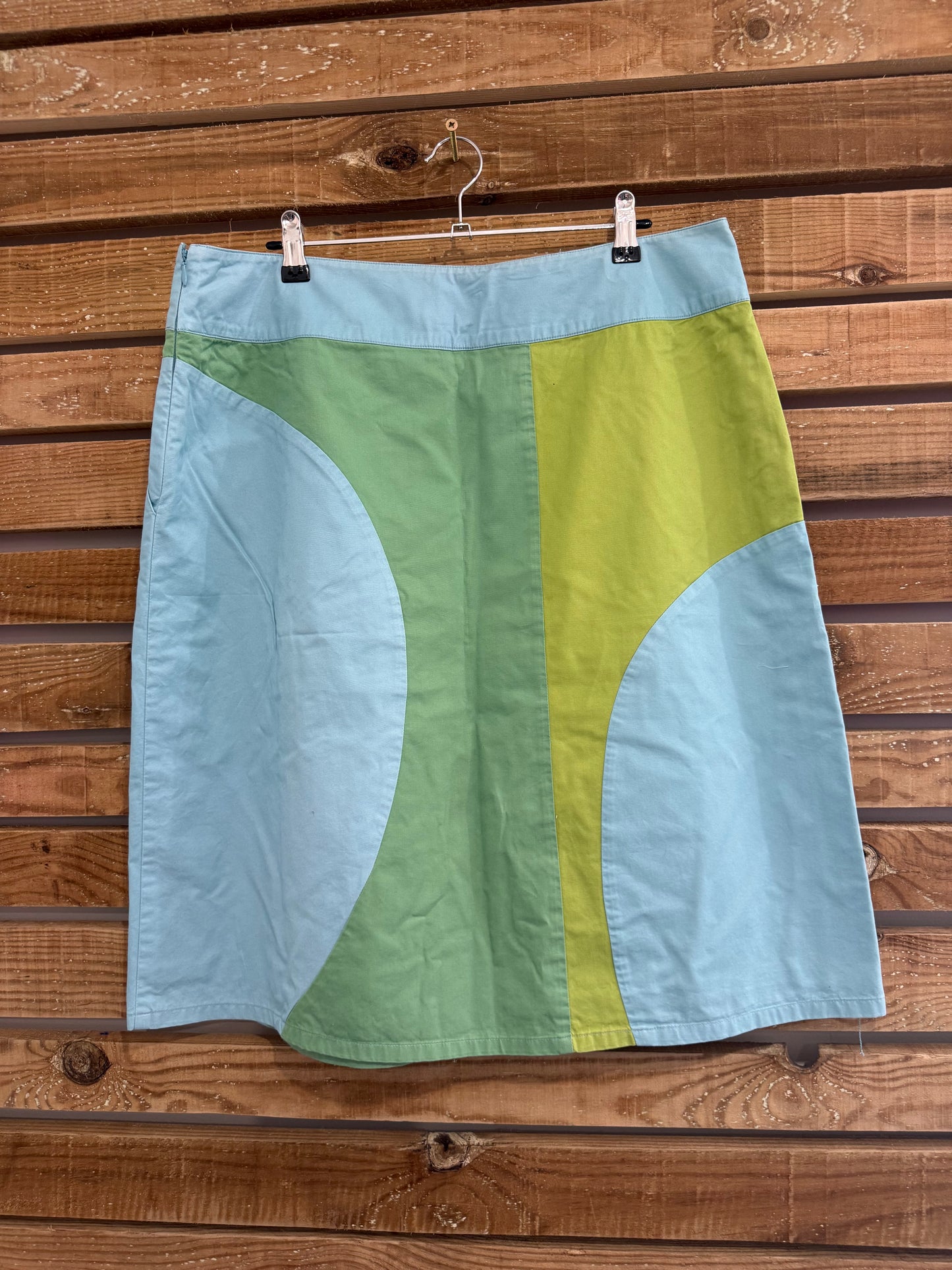 Boden colourblock A-line 100% cotton skirt. Size UK16. Summer.