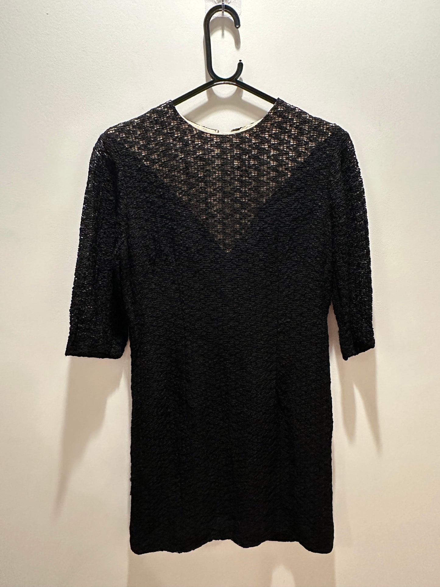 Vintage 50s/ 60s Black Woven Dress. Evening wear. Mad Men. Mode O’Day.