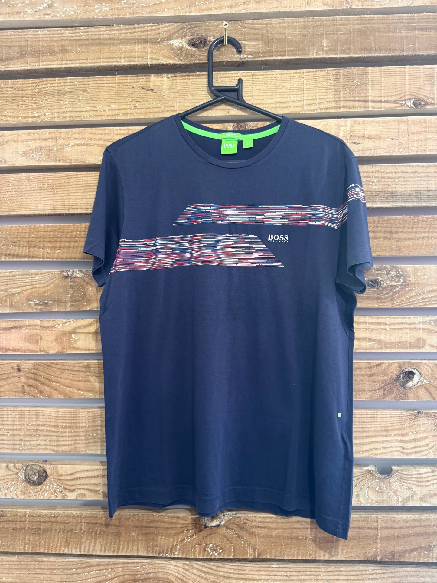 Hugo Boss logo print T-shirt. Cotton. Black. Size Medium.