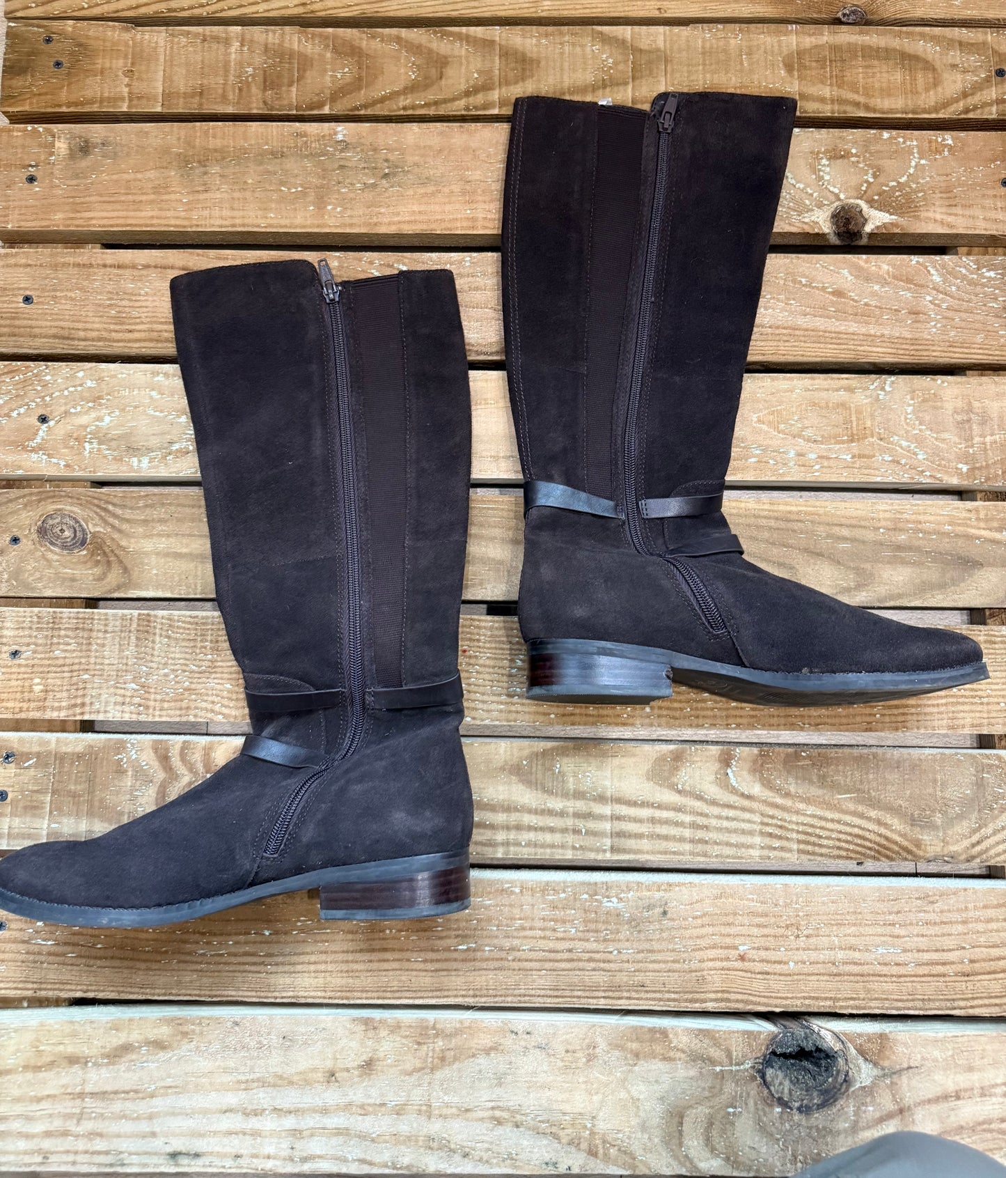 Autograph brown leather suede knee high boots, Size UK5 EU38.