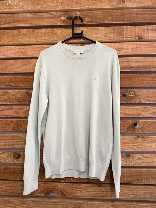 Vintage Y2K Calvin Klein crewneck jumper/ sweater. Blue. 100% Cotton. Size Small.