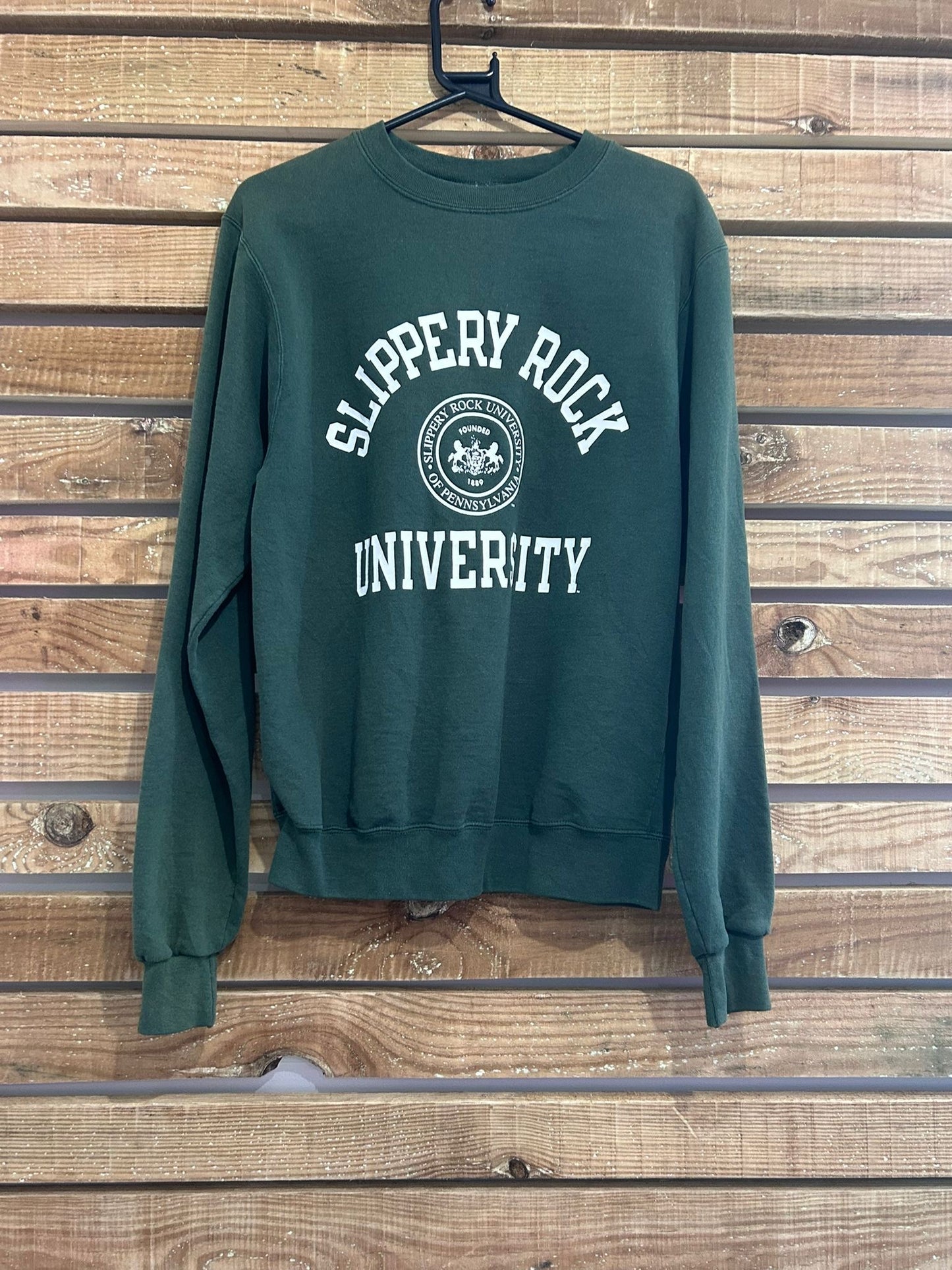 Vintage 90s Champion varsity sweater/ sweatshirt. “Slippery Rock” USA. Size Small.