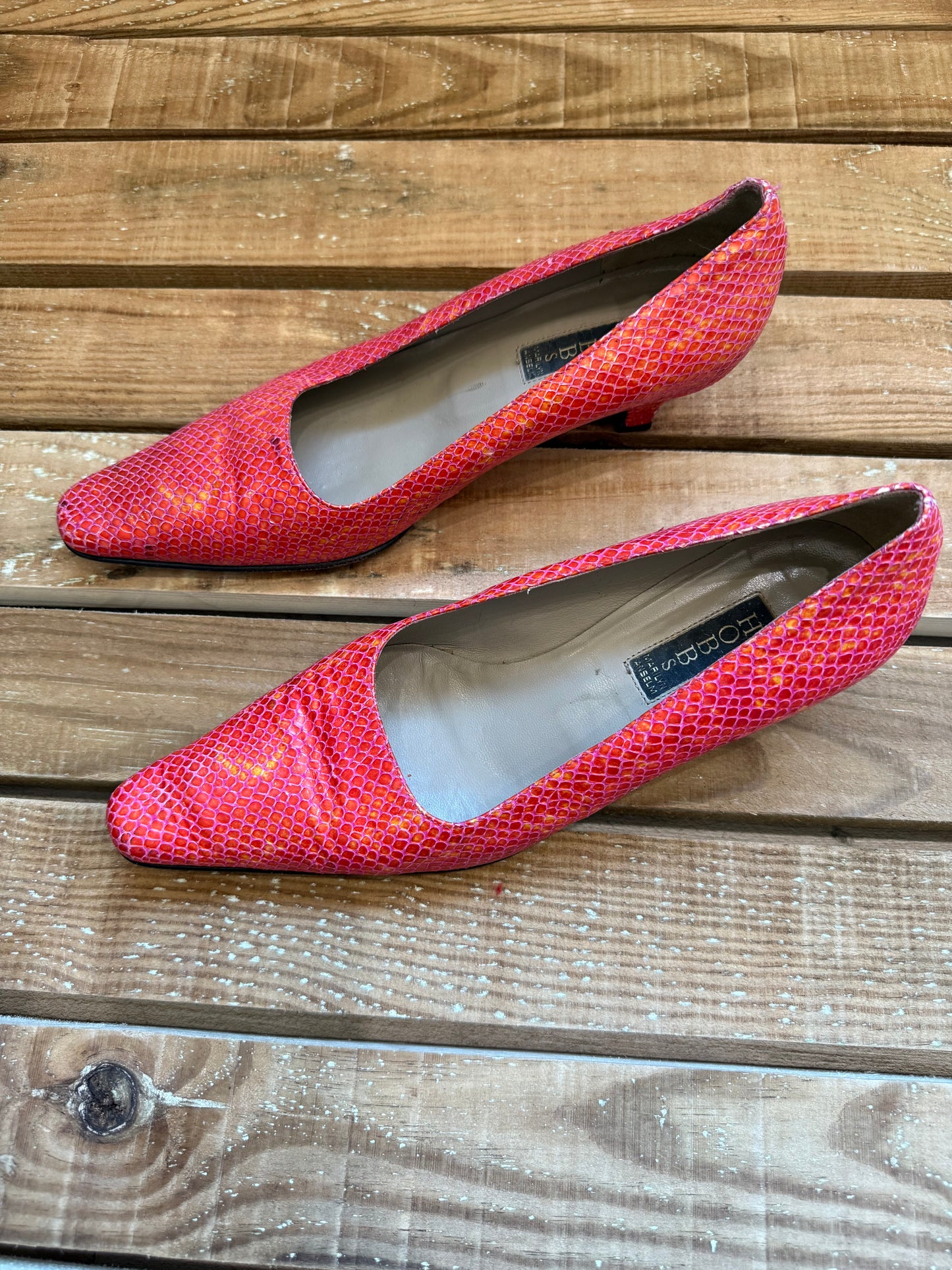 Vintage 80s Snakeskin Hobbs - Marylin Anselm heeled court Shoes/ heels. Size EU40 UK7